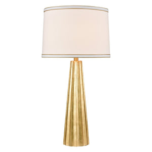 Atlas Hightower 31" High Table Lamp - Sculptural Gold Leaf Finish with Linen Shade for Elegant Lighting PL11173-GD