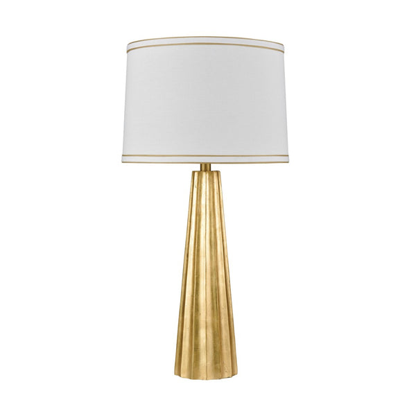 Atlas Hightower 31" High Table Lamp - Sculptural Gold Leaf Finish with Linen Shade for Elegant Lighting PL11173-GD