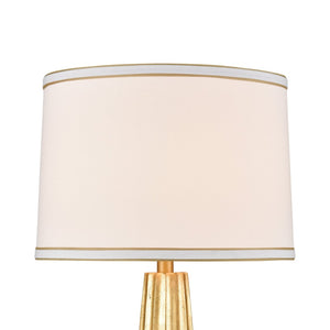 Atlas Hightower 31" High Table Lamp - Sculptural Gold Leaf Finish with Linen Shade for Elegant Lighting PL11173-GD