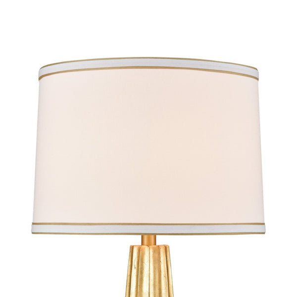 Atlas Hightower 31" High Table Lamp - Sculptural Gold Leaf Finish with Linen Shade for Elegant Lighting PL11173-GD