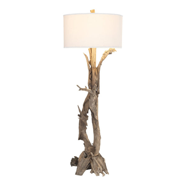 Atlas Hounslow Heath 68'' High Sculptural Floor Lamp - Handcrafted Teak Root with Soft White Shade PL11174-NA