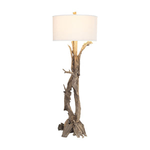 Atlas Hounslow Heath 68'' High Sculptural Floor Lamp - Handcrafted Teak Root with Soft White Shade PL11174-NA