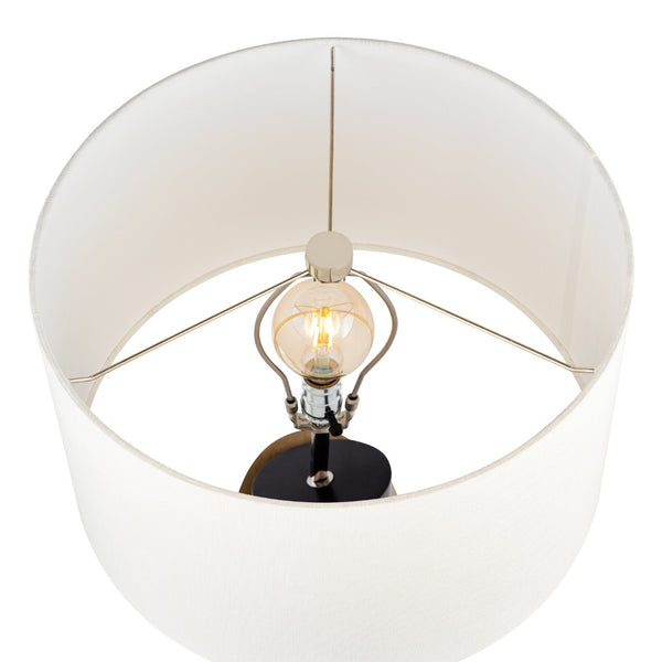 Atlas Kincaid 29.5'' High 1-Light Table Lamp - Modern Natural Burl Design with Elegant White Shade PL11178-NA