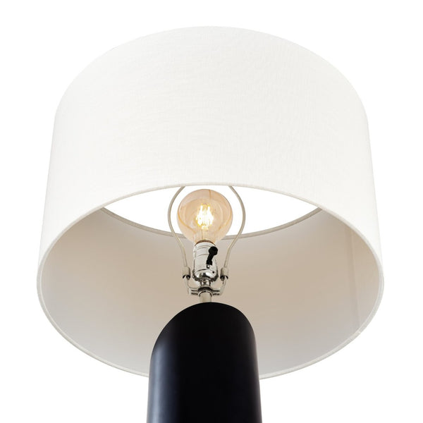 Atlas Kincaid 29.5'' High 1-Light Table Lamp - Modern Natural Burl Design with Elegant White Shade PL11178-NA