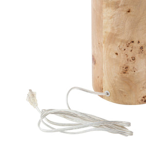 Atlas Kincaid 29.5'' High 1-Light Table Lamp - Modern Natural Burl Design with Elegant White Shade PL11178-NA