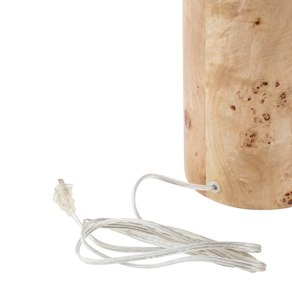 Atlas Kincaid 29.5'' High 1-Light Table Lamp - Modern Natural Burl Design with Elegant White Shade PL11178-NA