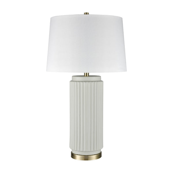 Atlas Knox 30'' High Table Lamps - Elegant Pair with Fluted Earthenware & Soft White Linen Shades Set of 2 Light Green PL11180-GNS