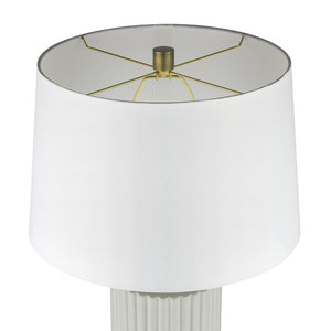 Atlas Knox 30'' High Table Lamps - Elegant Pair with Fluted Earthenware & Soft White Linen Shades Set of 2 Light Green PL11180-GNS
