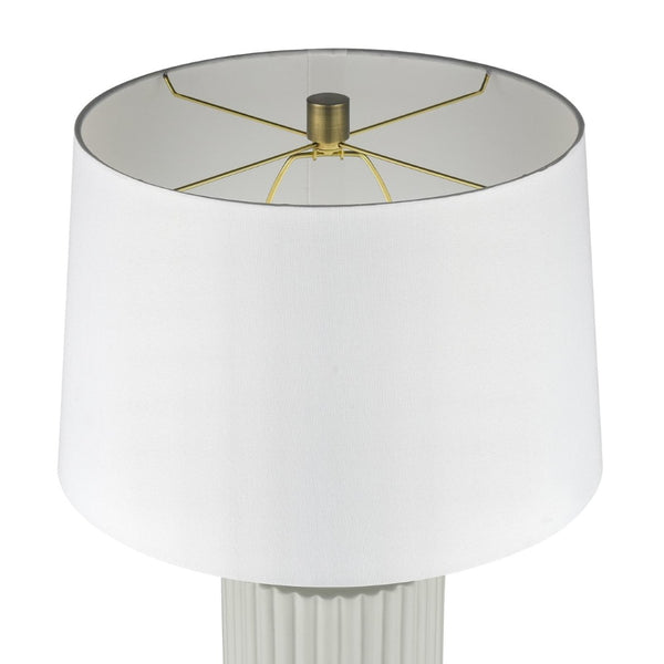 Atlas Knox 30'' High Table Lamps - Elegant Pair with Fluted Earthenware & Soft White Linen Shades Set of 2 Light Green PL11180-GNS