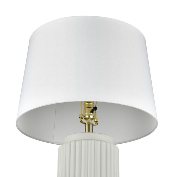 Atlas Knox 30'' High Table Lamps - Elegant Pair with Fluted Earthenware & Soft White Linen Shades Set of 2 Light Green PL11180-GNS