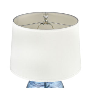 Atlas Loch Seaforth 25" Coastal Table Lamp - Blue & White Swirl Glass for Beachy, Modern Décor Accents PL11185-BL