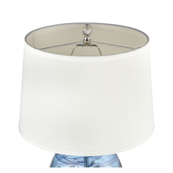Atlas Loch Seaforth 25" Coastal Table Lamp - Blue & White Swirl Glass for Beachy, Modern Décor Accents PL11185-BL