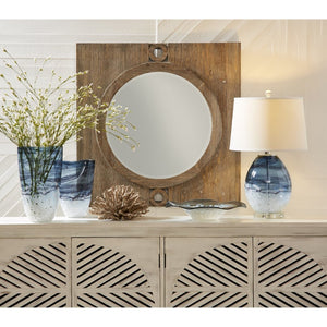 Atlas Loch Seaforth 25" Coastal Table Lamp - Blue & White Swirl Glass for Beachy, Modern Décor Accents PL11185-BL