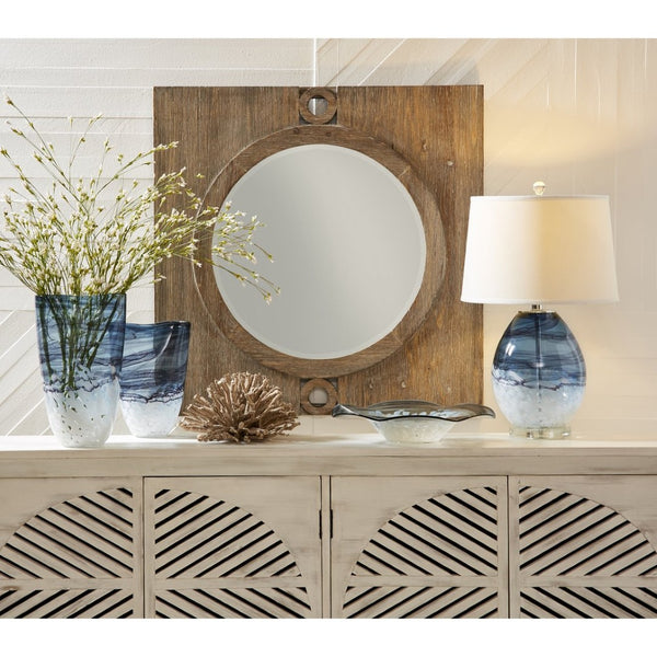 Atlas Loch Seaforth 25" Coastal Table Lamp - Blue & White Swirl Glass for Beachy, Modern Décor Accents PL11185-BL