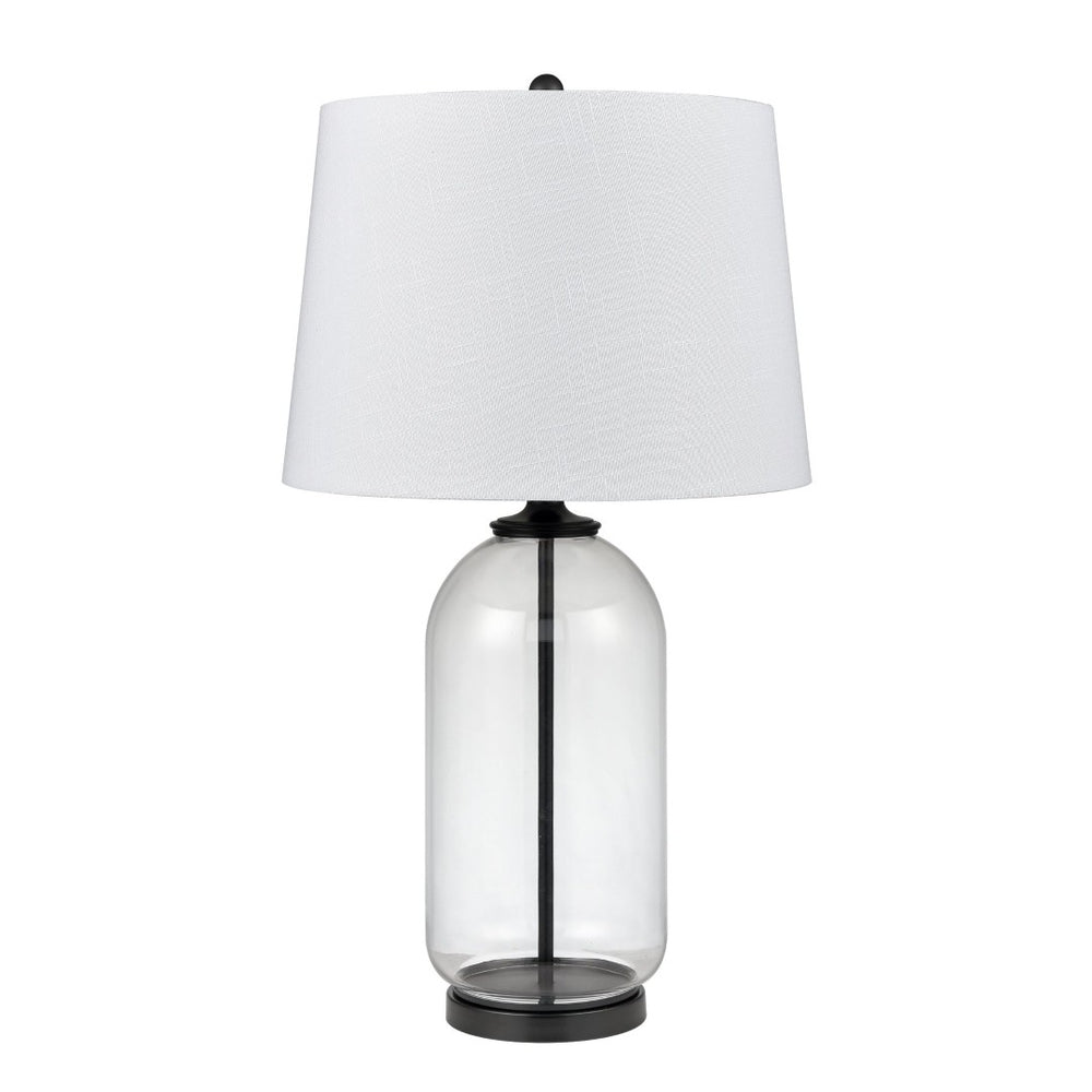 Atlas Lunaria 31'' High Set of 2 Modern Farmhouse Table Lamps with Matte Black & Clear Glass Design PL11188-BKS
