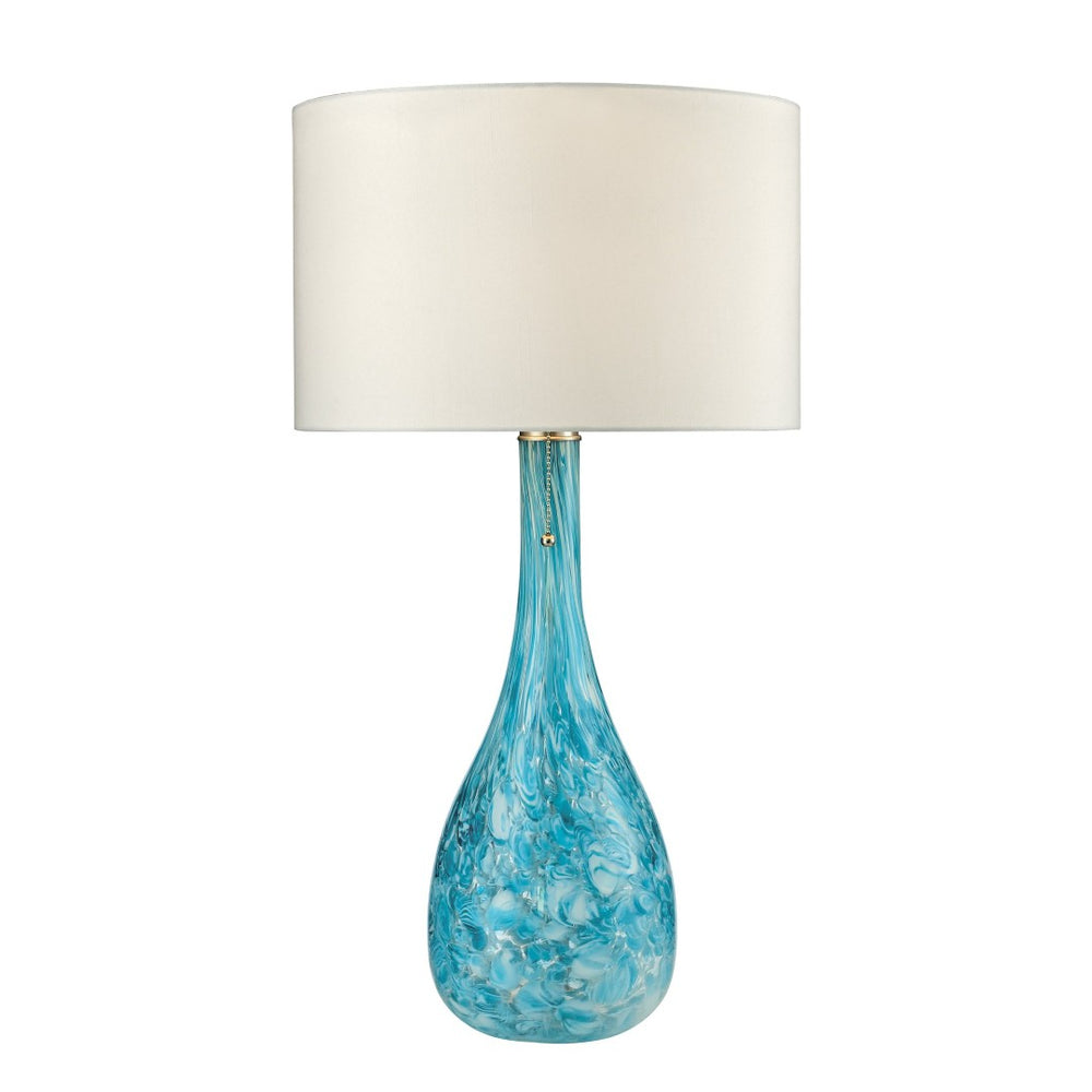 Atlas Mediterranean 29'' High 1-Light Table Lamp - Coastal Sea Blue Glass for Elegant Home Décor PL11193-BL