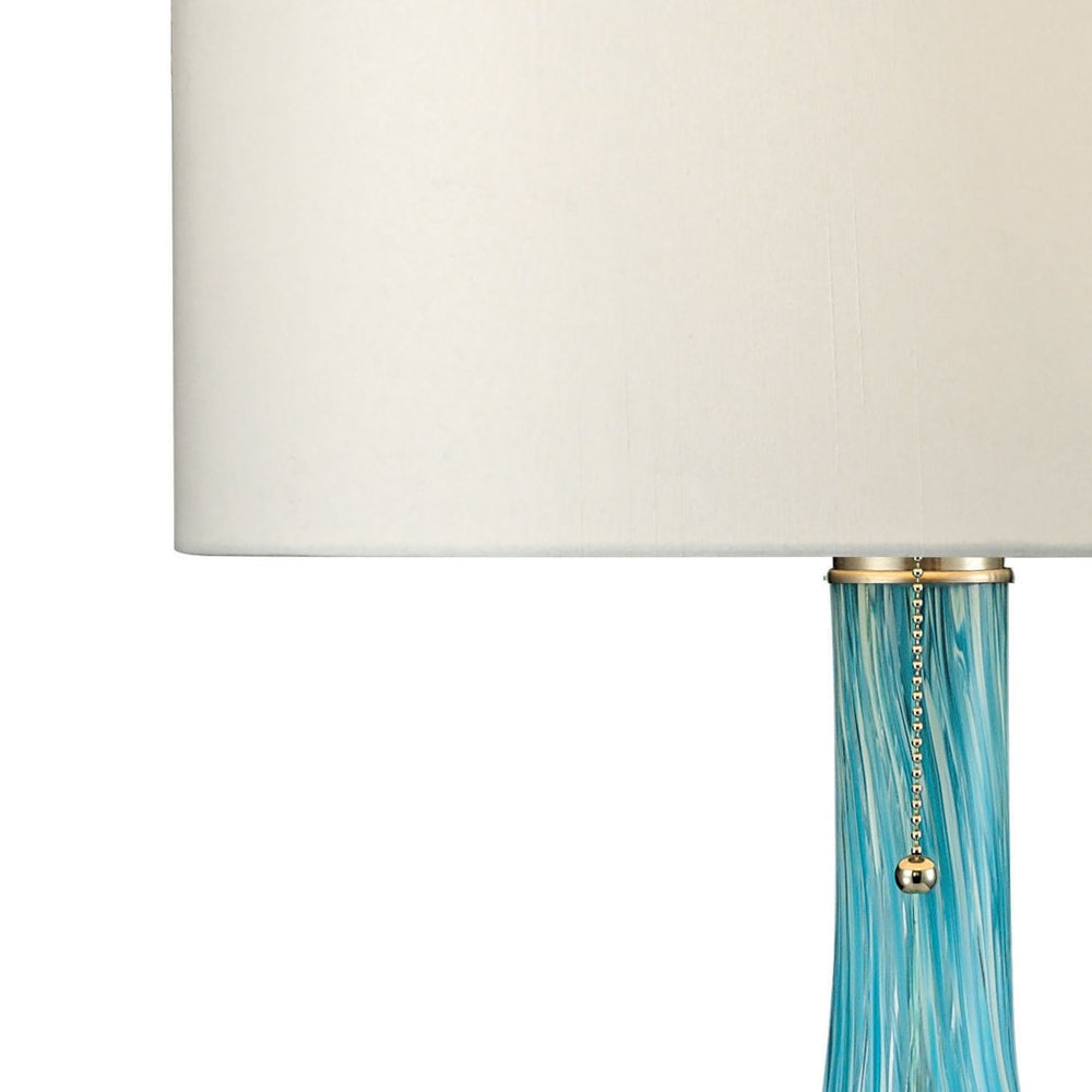 Atlas Mediterranean 29'' High 1-Light Table Lamp - Coastal Sea Blue Glass for Elegant Home Décor PL11193-BL