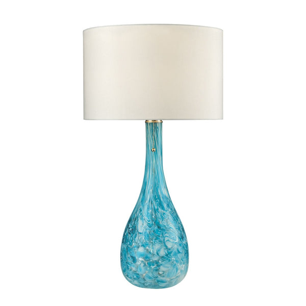 Atlas Mediterranean 29'' High 1-Light Table Lamp - Coastal Sea Blue Glass for Elegant Home Décor PL11193-BL