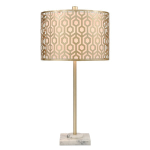 Atlas Meliton 26'' High Table Lamp - Elegant Champagne Gold with Geometric Shade for Modern Interiors PL11194-GD