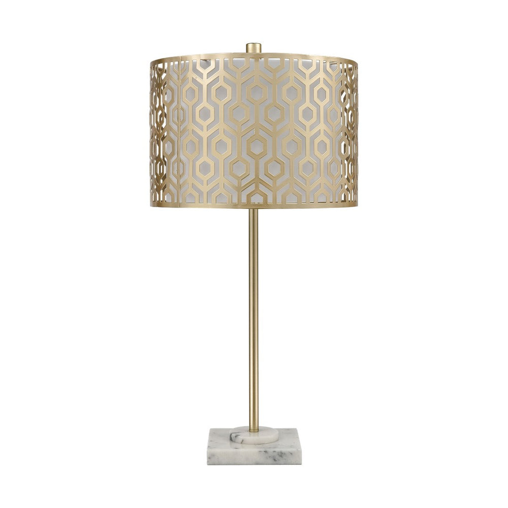 Atlas Meliton 26'' High Table Lamp - Elegant Champagne Gold with Geometric Shade for Modern Interiors PL11194-GD