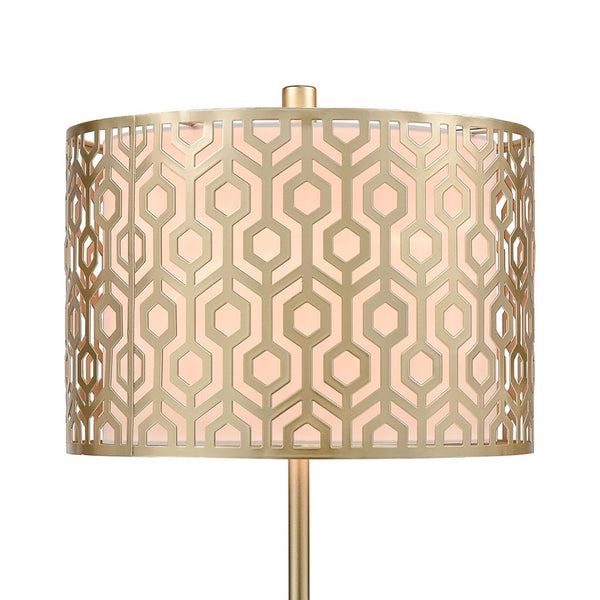 Atlas Meliton 26'' High Table Lamp - Elegant Champagne Gold with Geometric Shade for Modern Interiors PL11194-GD