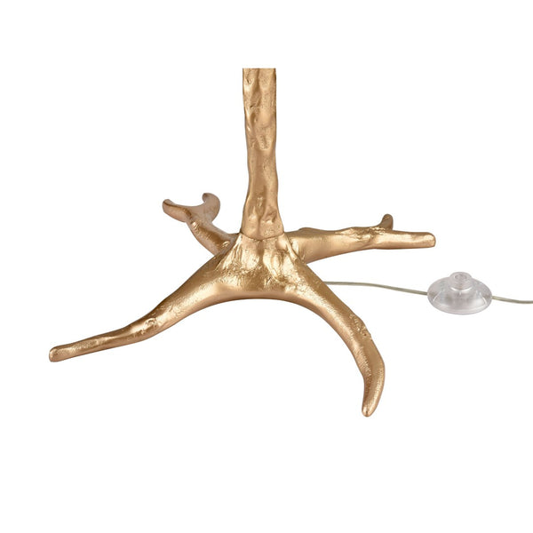 Atlas Moorea 63'' High Palm Tree-Inspired Floor Lamp with Faux Ostrich Plumes for Glamorous Ambiance PL11198-GD