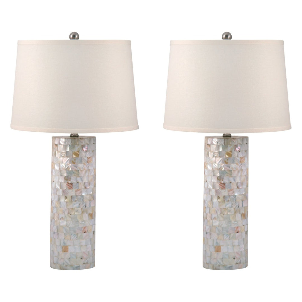 Atlas Mother of Pearl 28" High Table Lamp Set of 2 - Elegant Natural Design for Stylish Home Décor PL11201-NAS