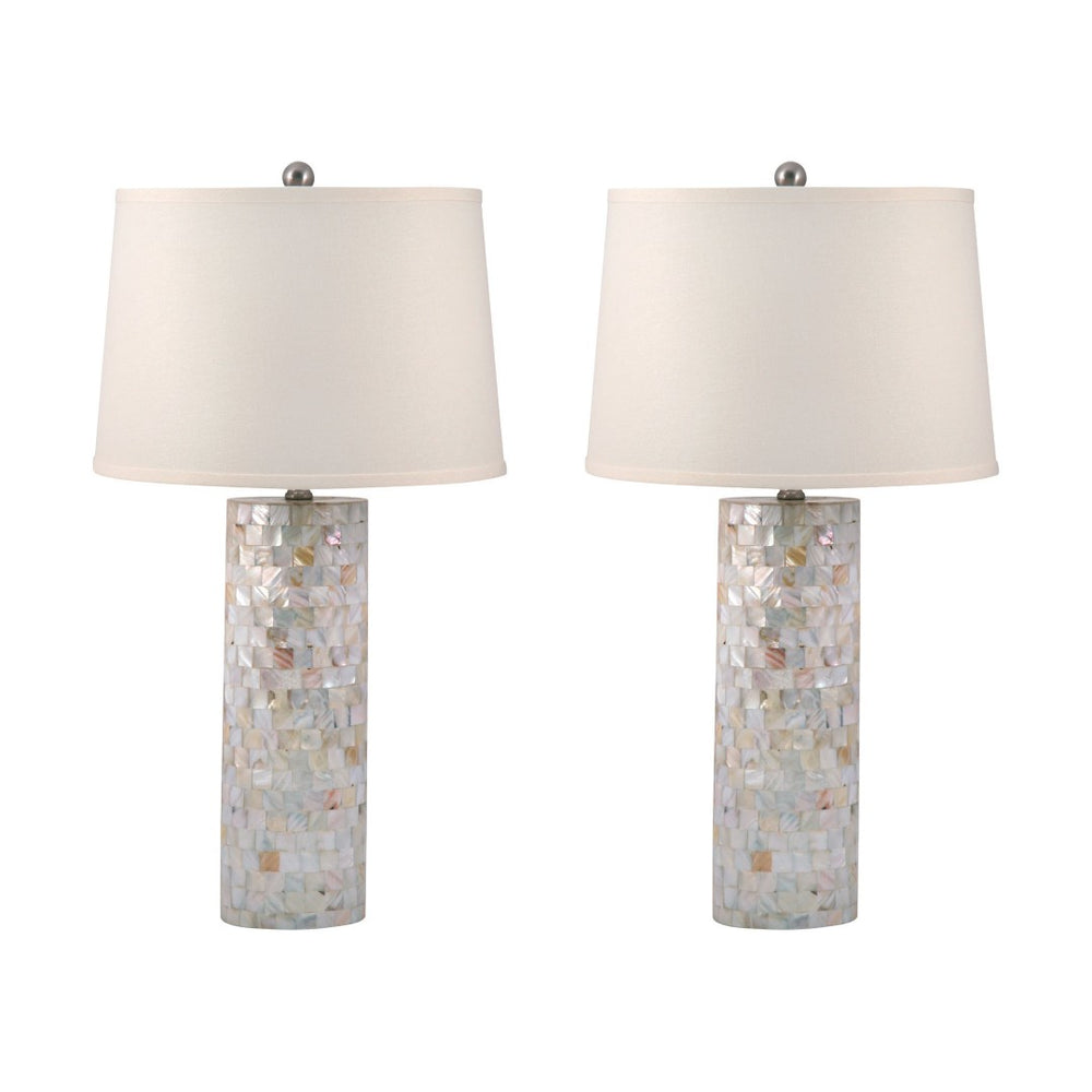 Atlas Mother of Pearl 28" High Table Lamp Set of 2 - Elegant Natural Design for Stylish Home Décor PL11201-NAS