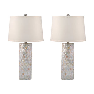 Atlas Mother of Pearl 28" High Table Lamp Set of 2 - Elegant Natural Design for Stylish Home Décor PL11201-NAS