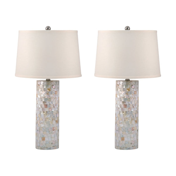 Atlas Mother of Pearl 28" High Table Lamp Set of 2 - Elegant Natural Design for Stylish Home Décor PL11201-NAS