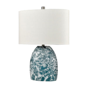 Atlas Offshore 22'' High Coastal Table Lamp - Striking Blue Glass with White Linen Shade for Any Space PL11204-BL
