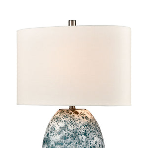 Atlas Offshore 22'' High Coastal Table Lamp - Striking Blue Glass with White Linen Shade for Any Space PL11204-BL