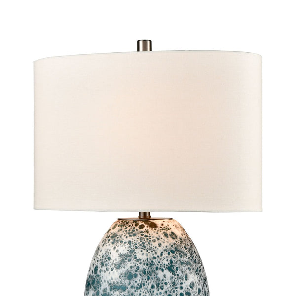 Atlas Offshore 22'' High Coastal Table Lamp - Striking Blue Glass with White Linen Shade for Any Space PL11204-BL