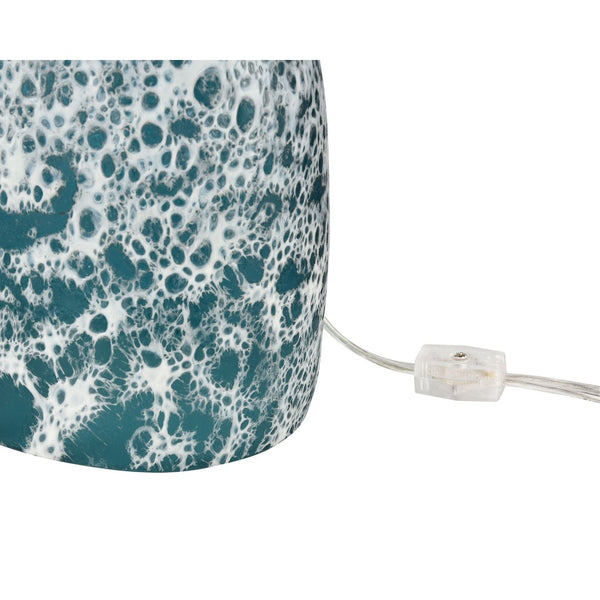 Atlas Offshore 22'' High Coastal Table Lamp - Striking Blue Glass with White Linen Shade for Any Space PL11204-BL