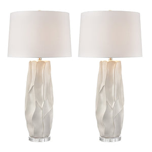 Atlas Parker 37.5'' High Table Lamp Set of 2 - Gloss White, Modern Sculptural Design for Any Room PL11206-WHS