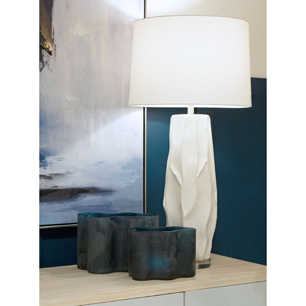 Atlas Parker 37.5'' High Table Lamp Set of 2 - Gloss White, Modern Sculptural Design for Any Room PL11206-WHS