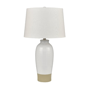 Atlas Peli 29'' High Table Lamp Set of 2 - Coastal White Earthenware with Linen Shade for Stylish Lighting PL11207-WHS