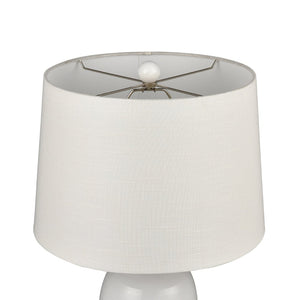 Atlas Peli 29'' High Table Lamp Set of 2 - Coastal White Earthenware with Linen Shade for Stylish Lighting PL11207-WHS