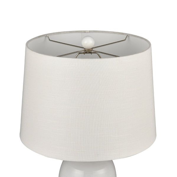 Atlas Peli 29'' High Table Lamp Set of 2 - Coastal White Earthenware with Linen Shade for Stylish Lighting PL11207-WHS