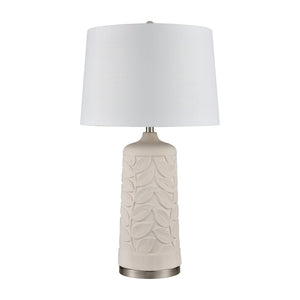 Atlas Penny Elegant 32.5" High Table Lamp Set of 2 - White with Botanical Etching for Stylish Décor PL11209-WHS