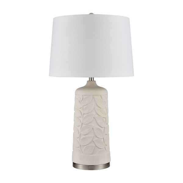 Atlas Penny Elegant 32.5" High Table Lamp Set of 2 - White with Botanical Etching for Stylish Décor PL11209-WHS