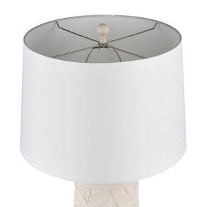 Atlas Penny Elegant 32.5" High Table Lamp Set of 2 - White with Botanical Etching for Stylish Décor PL11209-WHS