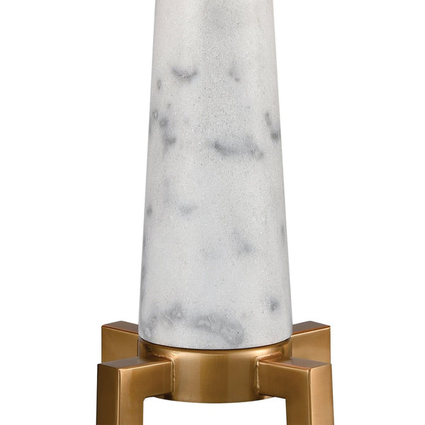 Atlas Rocket 27'' High 2-Light Table Lamp - Elegant Aged Brass & Marble, Perfect for Modern Spaces PL11216-WH