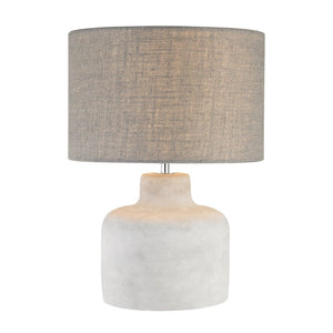 Atlas Rockport 17'' High Polished Concrete Table Lamp - Handcrafted Elegance with Dark Taupe Shade PL11217-GY