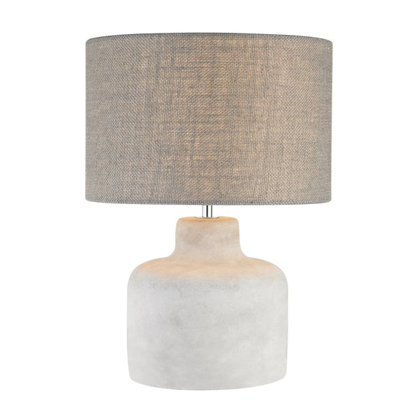 Atlas Rockport 17'' High Polished Concrete Table Lamp - Handcrafted Elegance with Dark Taupe Shade PL11217-GY