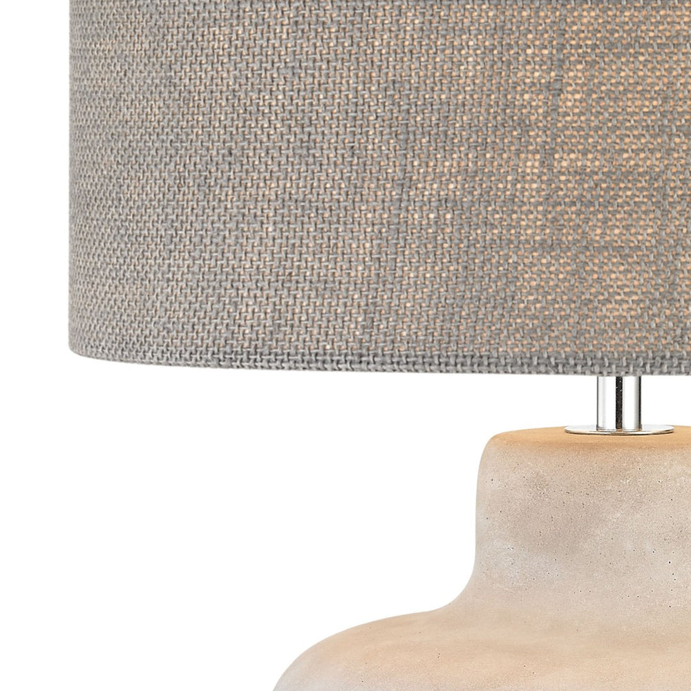 Atlas Rockport 17'' High Polished Concrete Table Lamp - Handcrafted Elegance with Dark Taupe Shade PL11217-GY