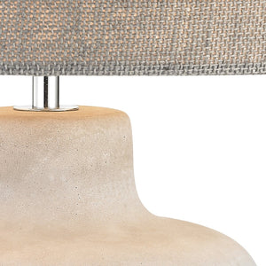 Atlas Rockport 17'' High Polished Concrete Table Lamp - Handcrafted Elegance with Dark Taupe Shade PL11217-GY