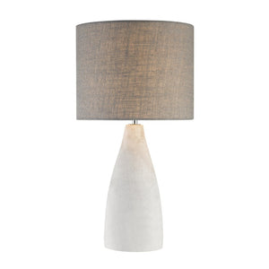 Atlas Rockport 21'' High Table Lamp - Handcrafted Polished Concrete Base with Dark Taupe Burlap Shade PL11218-GY