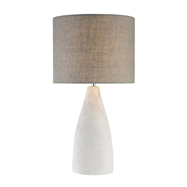 Atlas Rockport 21'' High Table Lamp - Handcrafted Polished Concrete Base with Dark Taupe Burlap Shade PL11218-GY