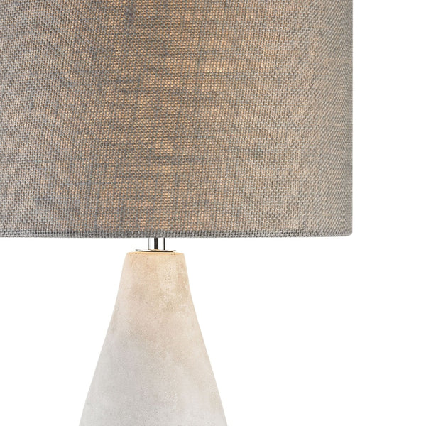 Atlas Rockport 21'' High Table Lamp - Handcrafted Polished Concrete Base with Dark Taupe Burlap Shade PL11218-GY